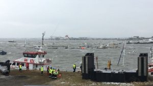 Storm Emma wreaks havoc on Holyhead Marina
