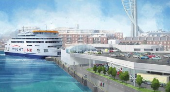 An artist's impression of the new Wightlink ferry for the Fishbourne to Portsmouth route