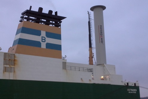 Norsepower forecasts savings of 20% from their Rotor Sail system for vessels with multiple, large rotors travelling in favourable wind routes.