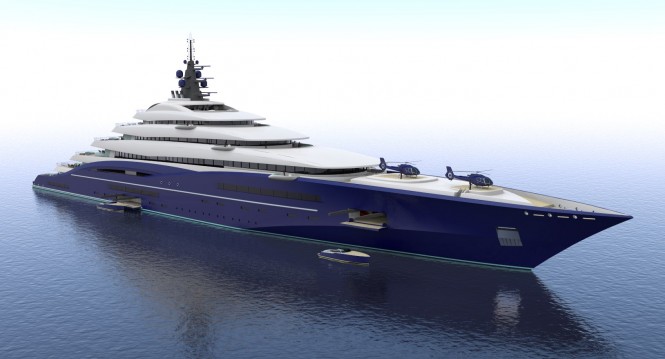 Australian superyacht designer, Christopher Seymour, has revealed his latest creation entitled Double Century which at 200m long is 20m longer than the Azzam built by Lurssen and boasts a cool price tag of 699 million euros