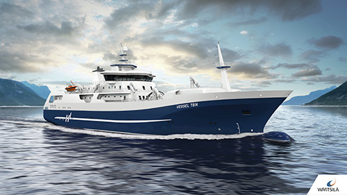 New salmon processing and transportation vessel for Hav Line AS, Norway, is the world’s first of its kind with a hybrid/battery solution