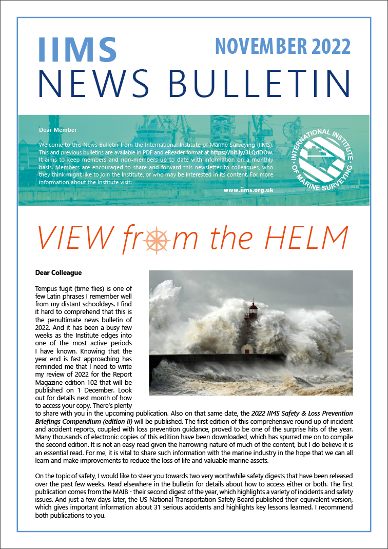 News Bulletin November 2022 The International Institute of Marine