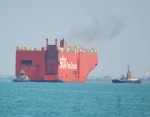 Distant shot of this large vessel