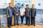 Vicky Lawrence poses with the Indonesian contingent