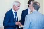 Sir Alan Massey (left) chats with Fraser Noble