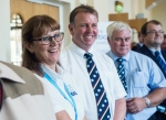 Hilary and John Excell joining in the celebrations